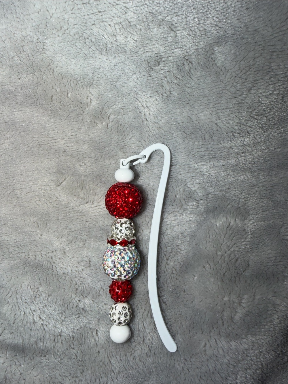 Sparkle Bead Bookmark in Red and White